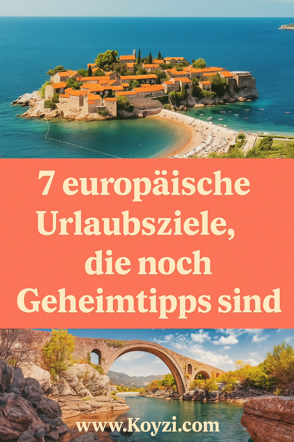 Luftaufnahme von Sveti Stefan in Montenegro – ein geheimer Urlaubs-Hotspot in Europa